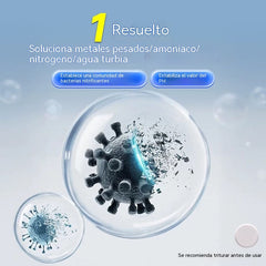 🔥【Compra 2 y llévate 2 gratis】🐠🌿Tabletas purificadoras de agua para acuarios con múltiples efectos: Esterilizan, eliminan el cloro y purifican el agua; aptas para acuarios y estanques.