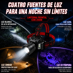 📢📢 ¡50% de descuento! ⏰ Linterna frontal recargable de cuatro fuentes con sensor