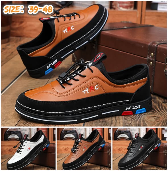 👞🔥【39-48】Zapatos casuales de cuero impermeable para hombre, cómodos y duraderos