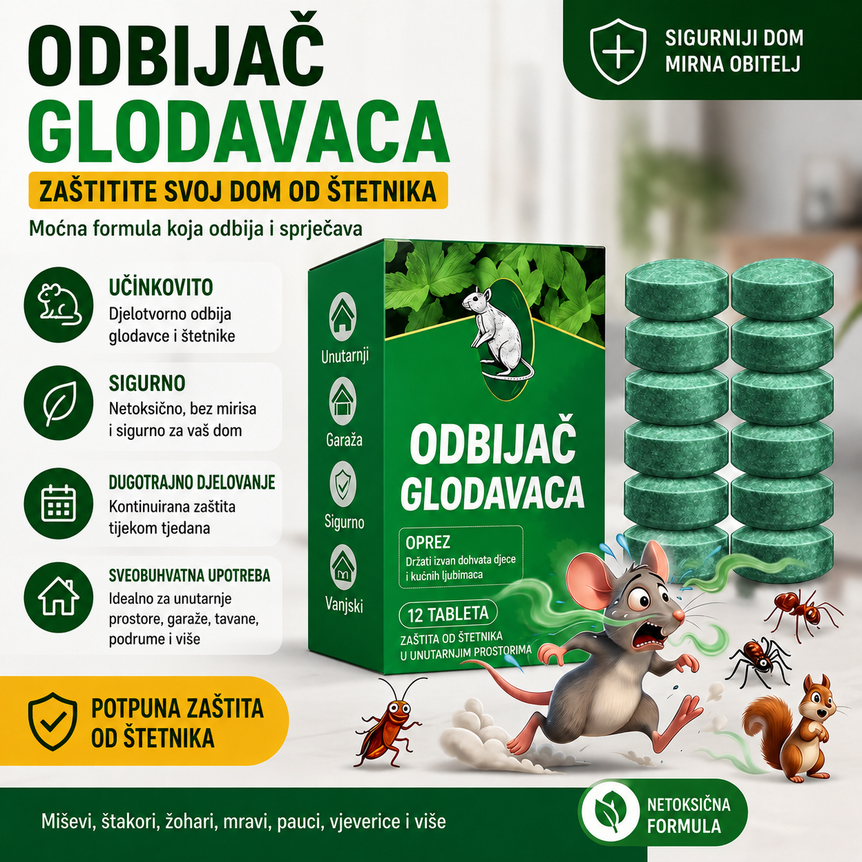 🌿✨ Prirodne kuglice za odbijanje štakora – ulje paprene metvice i limuna (12 kuglica)