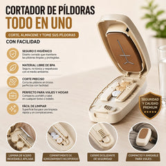 💊 ¡Ahorra un 50%! ✂️ Cortador de pastillas – Corte preciso, práctico para viajar y cuchilla segura ✨