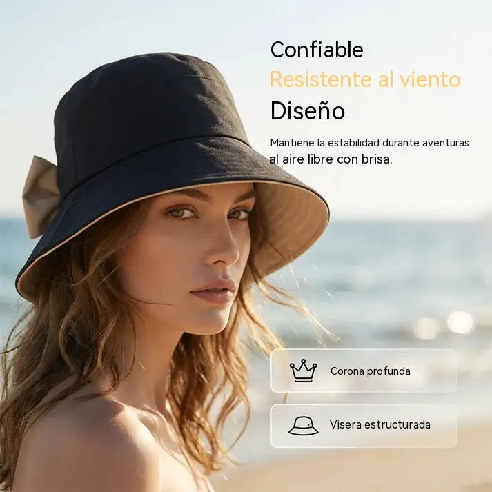Sombrero de sol para mujer más vendido  | Gorro retro con lazo: plegable y transpirable, un básico para el verano.