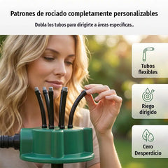 ✨ Aspersor automático multicabezal de jardín de 360°