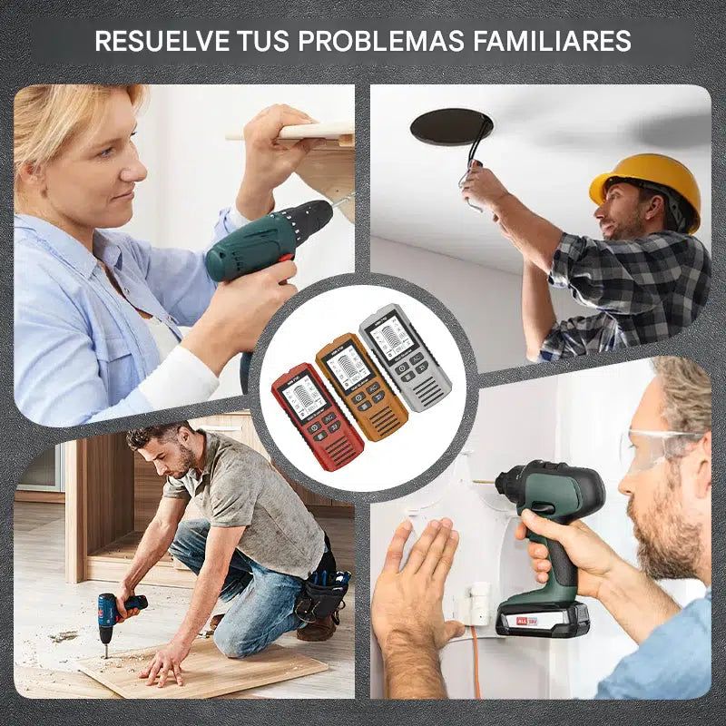 🔍Detector multifuncional de metal, madera y cables; localiza de forma segura y precisa tuberías y cables ocultos.