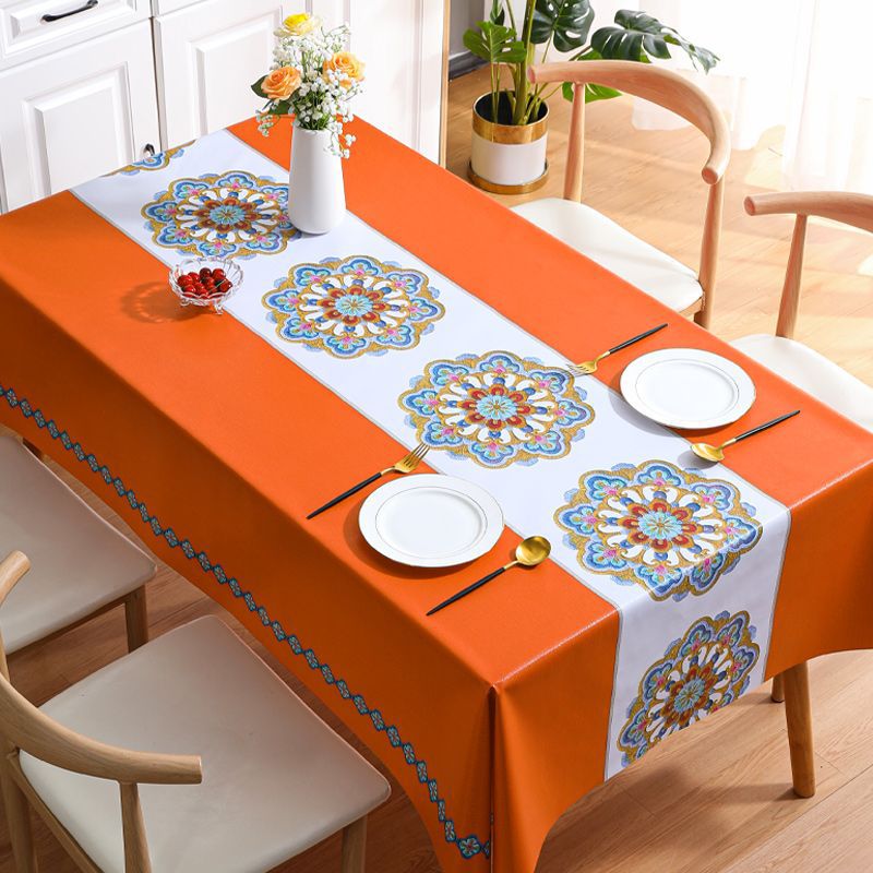 🔥【Promoción de último día】【140*200cm】Mantel de estilo retro de alta gama impermeable, a prueba de aceite y anti-escaldaduras.