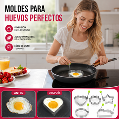 Juego de 5 piezas  🍳🍳🔥 Precio especial de gran venta - Molde para huevos de acero inoxidable