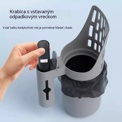 Lopatka na mačaciu toaletu s integrovaným zásobníkom + 4 rolky vreciek na odpad 🎁 Lopatka na mačaciu toaletu so zabudovaným zásobníkom na odpad – efektívne preosievanie, dávkovač vreciek – rýchle a hygienické čistenie pre stále čistú toaletu ✨🐾