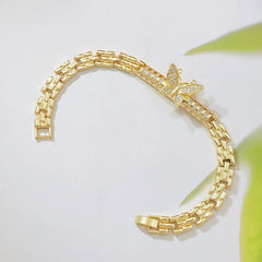 🦋 ¡Ahorra un 50%! ✨ Pulsera de mariposa de oro de 18 quilates: eslabones delicados, acabado elegante ✨