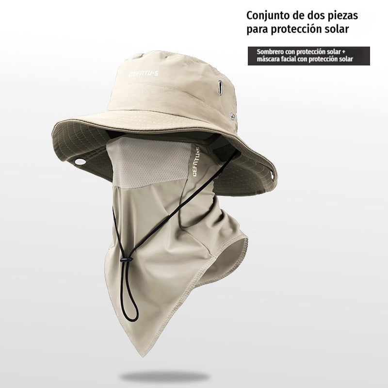 🧢🎣 Gorro de pescador transpirable con mascarilla desmontable – Protección UPF 50+, ligero e ideal para actividades al aire libre 🛡️
