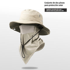 🧢🎣 Gorro de pescador transpirable con mascarilla desmontable – Protección UPF 50+, ligero e ideal para actividades al aire libre 🛡️