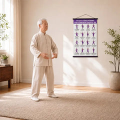 🧘‍♀️🖼️Póster de ejercicios de Tai Chi para personas mayores，Un regalo saludable para tus padres