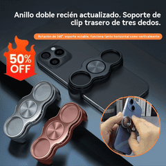 【2 unidades por 25 euros】🔥El anillo de clip trasero de tres dedos gira y pliega el soporte del teléfono