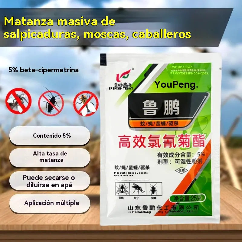 🦟🪰【10 bolsas】El insecticida en polvo de cipermetrina de alta eficiencia más eficaz, se puede utilizar en granjas/hogares/exteriores