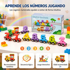 🚂 Tren numérico magnético para niños | Juguete de construcción educativo para aprender jugando