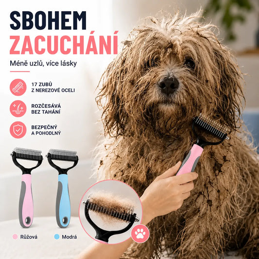 🐶【Kupte 1 kus a získejte 1 zdarma, 2 kusy】Oboustranný kartáč pro péči o srst a odstraňování chlupů domácích mazlíčků