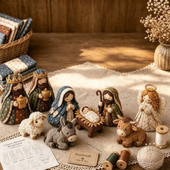 ✨ Kit de costura para hacer un belén de patchwork (incluye materiales de costura)
