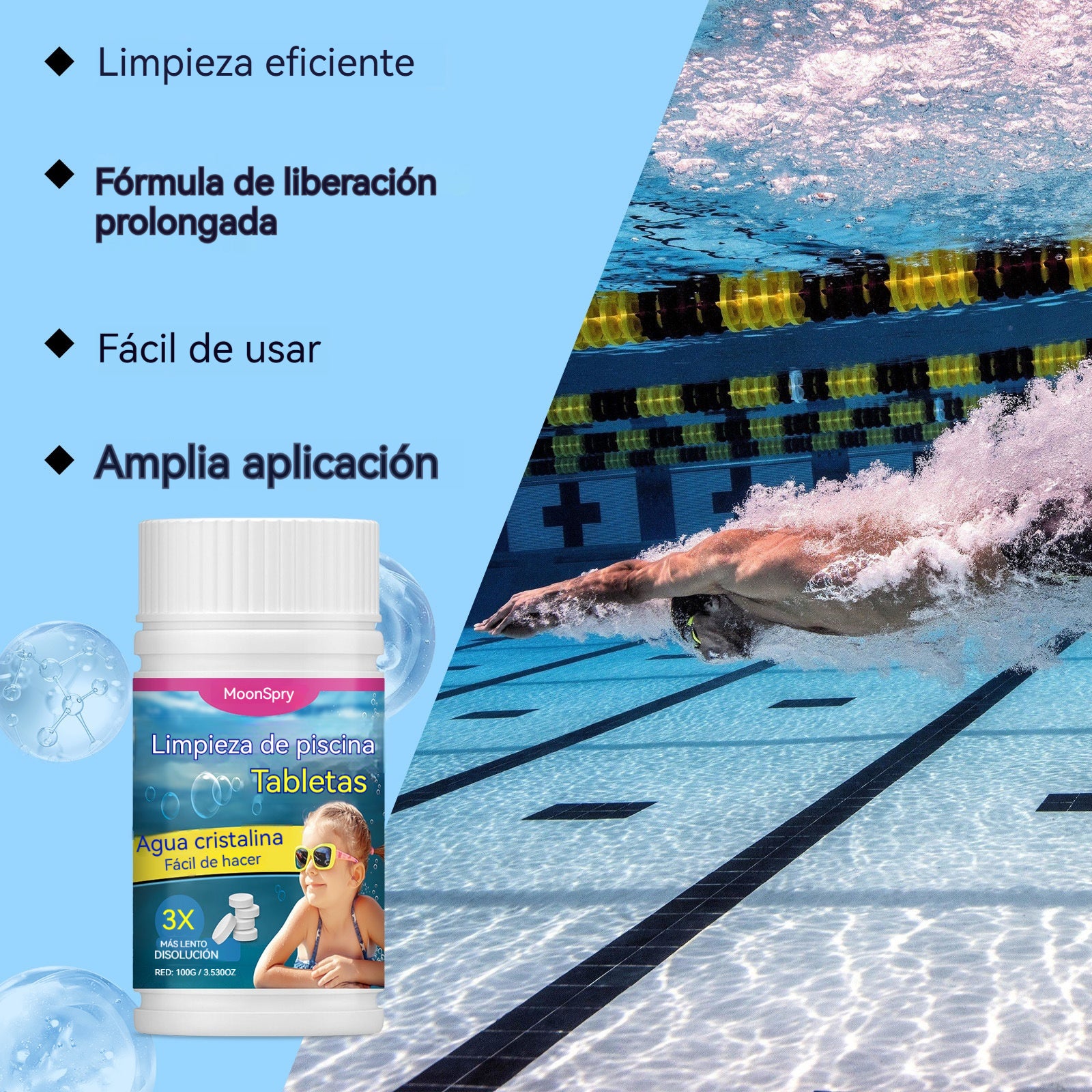 🔥🔥Compre 1 y obtenga 1 gratis（2 botella）🏊‍Pastillas efervescentes para la limpieza de piscinas