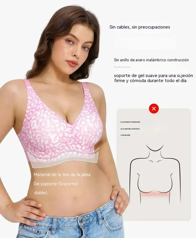 Sujetador Mujer Jelly Sin Aros ✨ Efecto Push Up Natural, Sin Costuras, Ajuste Cómodo, Tejido Suave y Elástico, Sujetador Reductor y Moldeador para Uso Diario 🩷