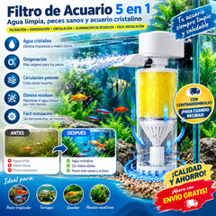 🐟Sistema de circulación de agua de acuario con filtro 3 en 1, funcionamiento silencioso.
