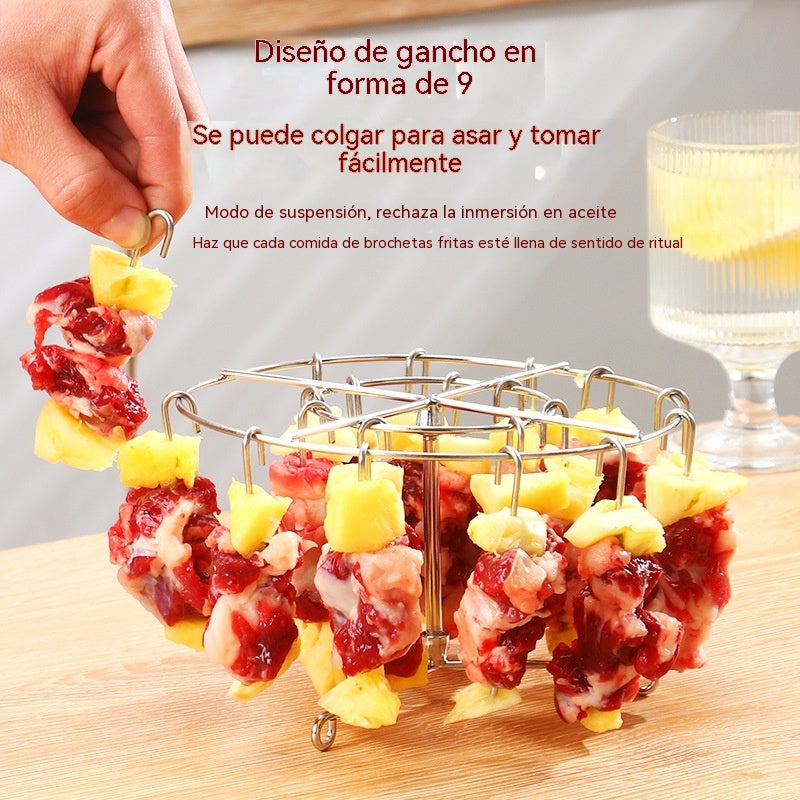 🔥Compre 1 y obtenga 1 gratis（2 juegos）✨Parrilla de acero inoxidable para brochetas🍢