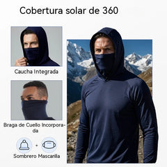 🔥🌞Sudadera con capucha ligera para hombre, secado rápido y protección UV