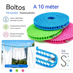 💥【3 darabos】🔗 Csúszásmentes és szélálló ruhaszárító kötél 👕 Megakadályozza a mosás felfordulását a szélben 🌬️