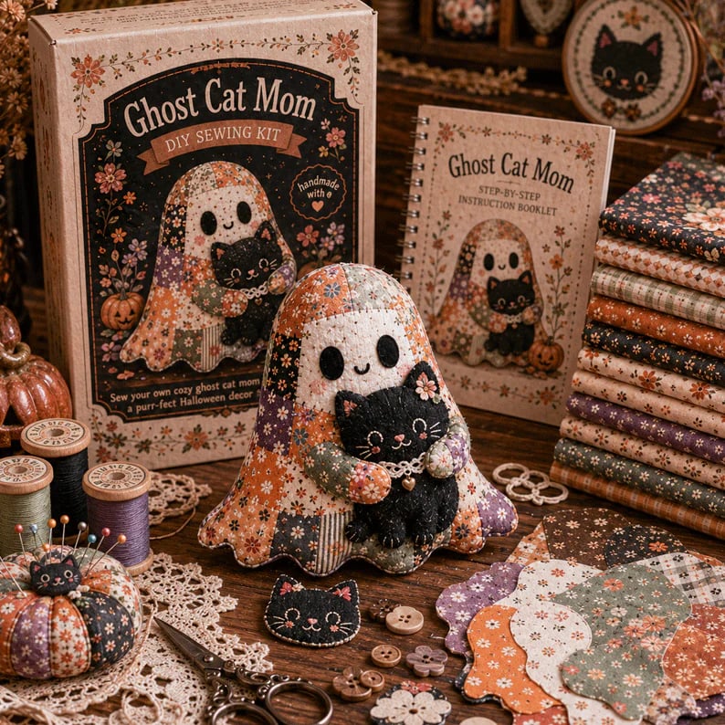 🔥Último día con 50% de descuento - 👻Set de patchwork DIY Little Ghost
