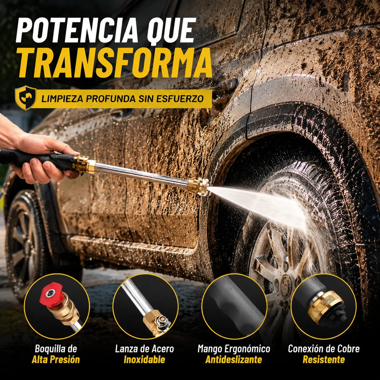 🚗 Pistola de lavado de coches de alta presión, herramienta de limpieza para el hogar y el jardín, pistola de agua a alta presión