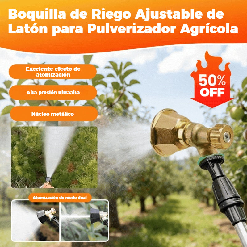 💦【Compra 1 y obten 1 gratis】Boquilla de Riego Ajustable de Latón para Pulverizador Agrícola 🌾