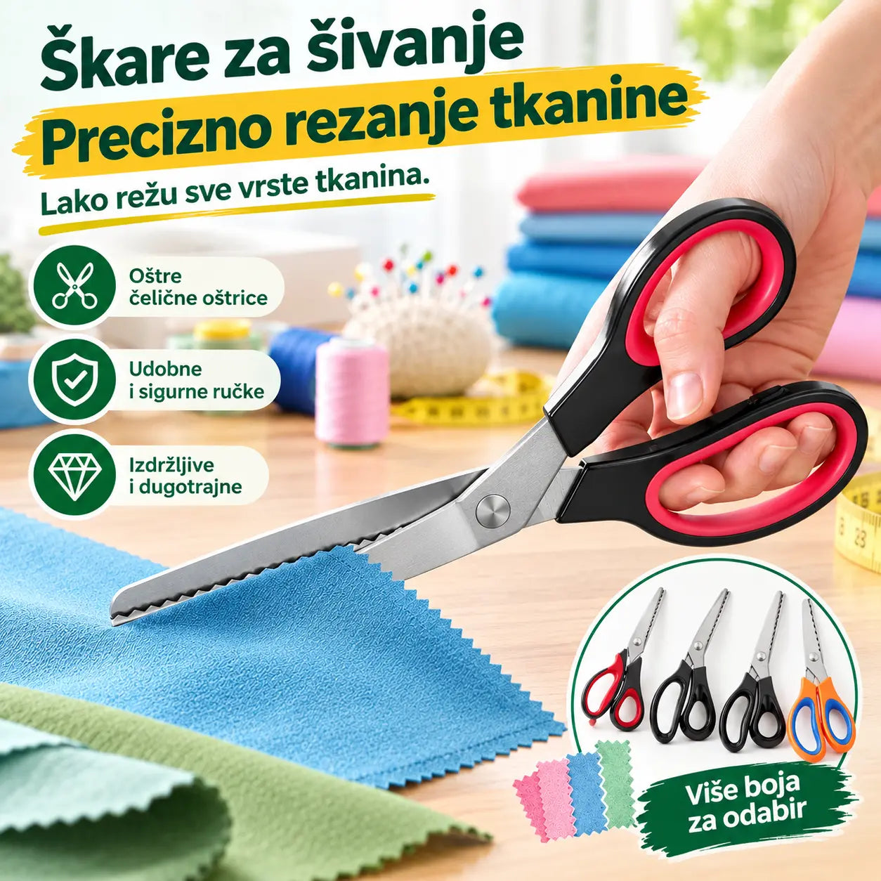 ✂️Profesionalne nazubljene škare za šivanje, rukotvorine i svakodnevne DIY projekte
