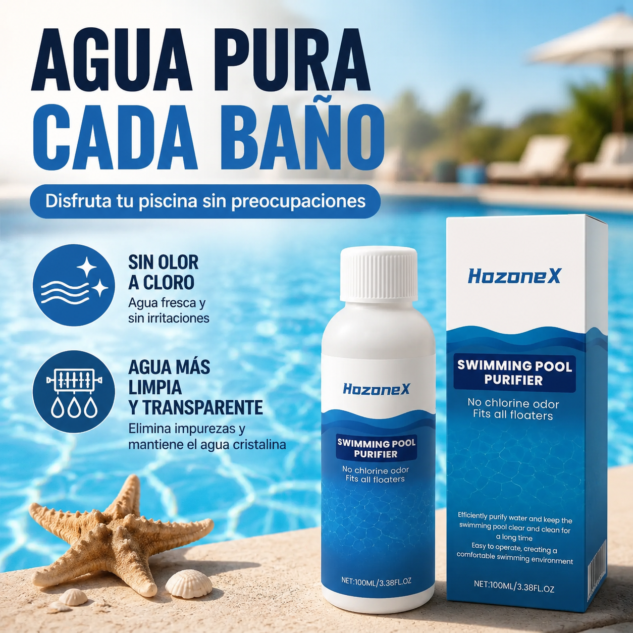 ⏰💦Compra 1 y recibe 1 gratis（2 botella）🏊‍♂️ Líquido Clarificador para Piscinas – Agua Transparente en Horas, Sin Esfuerzo ✨