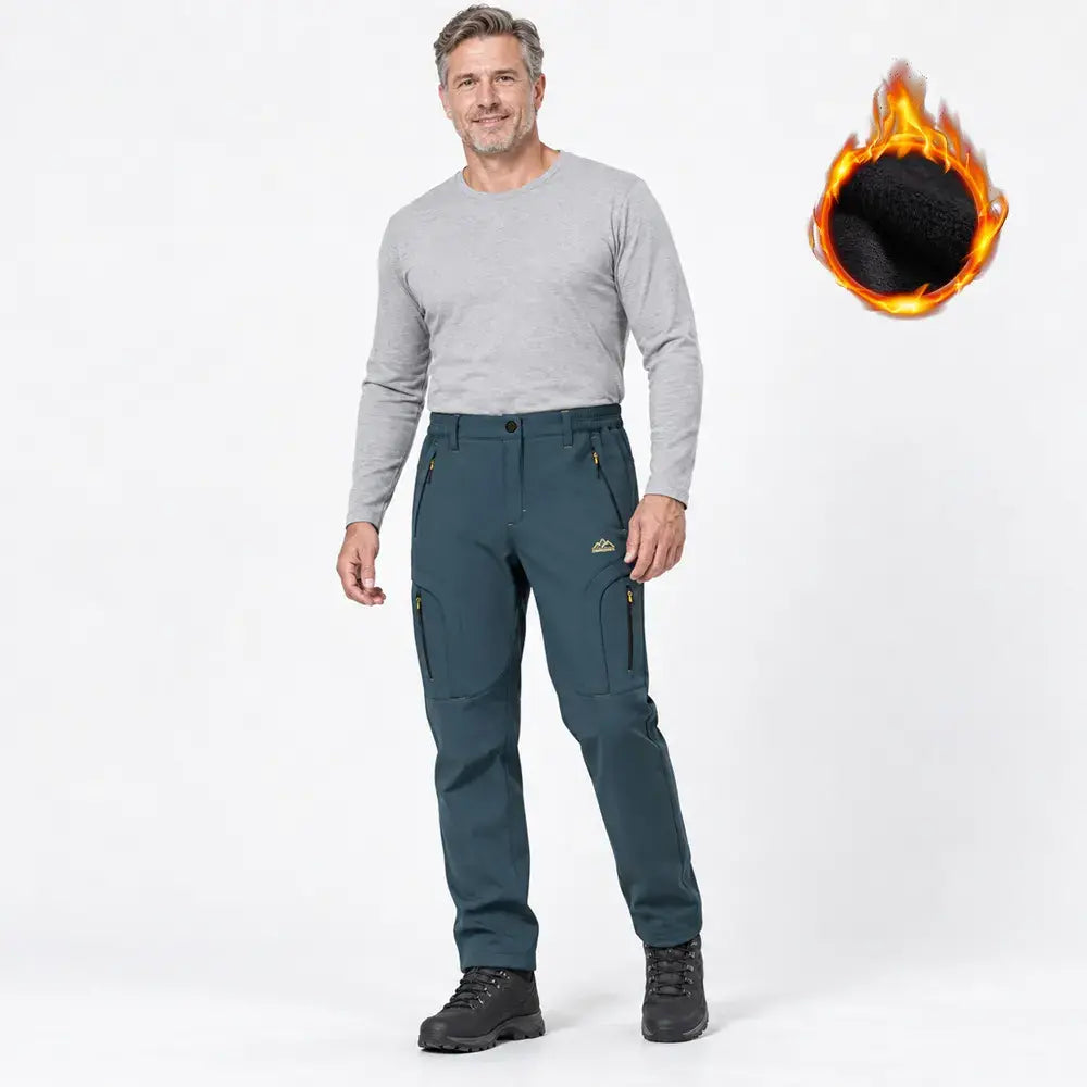 【M-6XL】Pantalones softshell para hombre para actividades al aire libre: aislantes, de secado rápido, elásticos, resistentes al viento y al agua, transpirables.