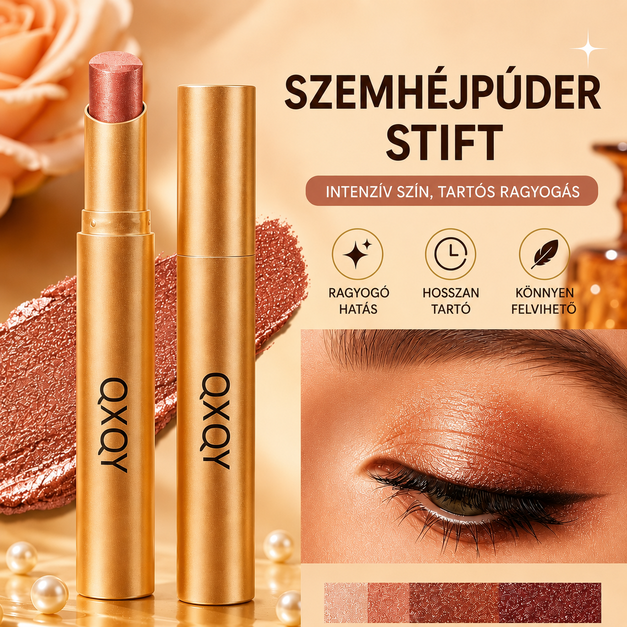 🔥【Vásárolj 1-et, kapsz 2-t ingyen】 ✨3 az 1-ben szemhéjfesték stift – Azonnali ragyogás, lifting hatás és hosszan tartó hatás 💄
