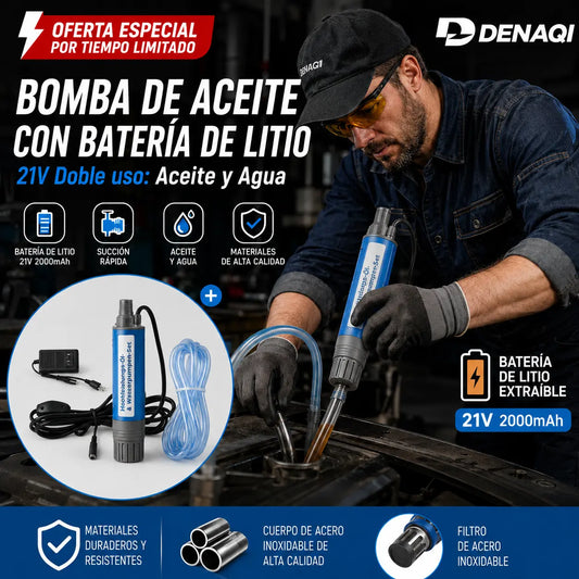 💥🔥Nueva bomba de aceite con batería de litio Denaqi, 21 V, bomba de aceite y agua de doble uso