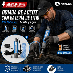 💥🔥Nueva bomba de aceite con batería de litio Denaqi, 21 V, bomba de aceite y agua de doble uso