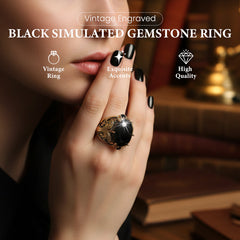 🖤🔥💍【Más vendido】🔥 Anillo vintage de lujo 💫 Anillo con piedra preciosa