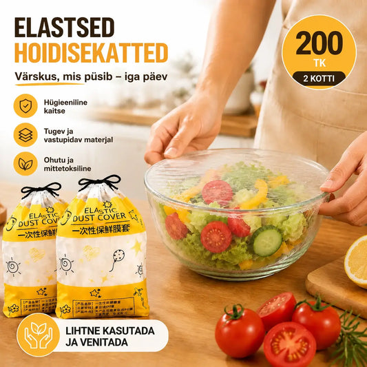 🔥【2 kotti, 200 tk】Toidukvaliteediga ühekordne värskusekaitse kaas