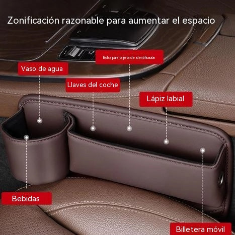 🚗🚗Caja de almacenamiento multifuncional para el espacio entre los asientos del coche con portavasos