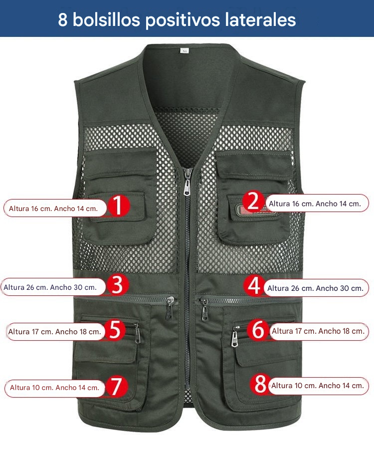 🔥【XL-4XL】Chaleco sencillo y funcional con múltiples bolsillos