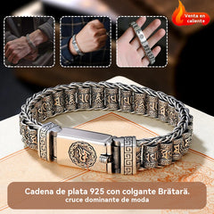 🔥Pulsera de cuentas retorcidas de plata S925 para hombre