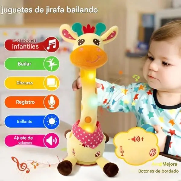 🦒👼Una jirafa de peluche interactiva, 🎵una linda compañera que cantará contigo.