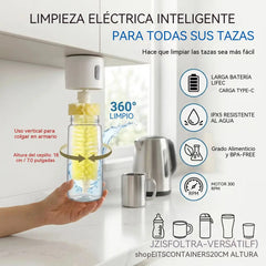 Cepillo eléctrico multifuncional colgante para limpiar vasos de agua/vasos de vidrio.