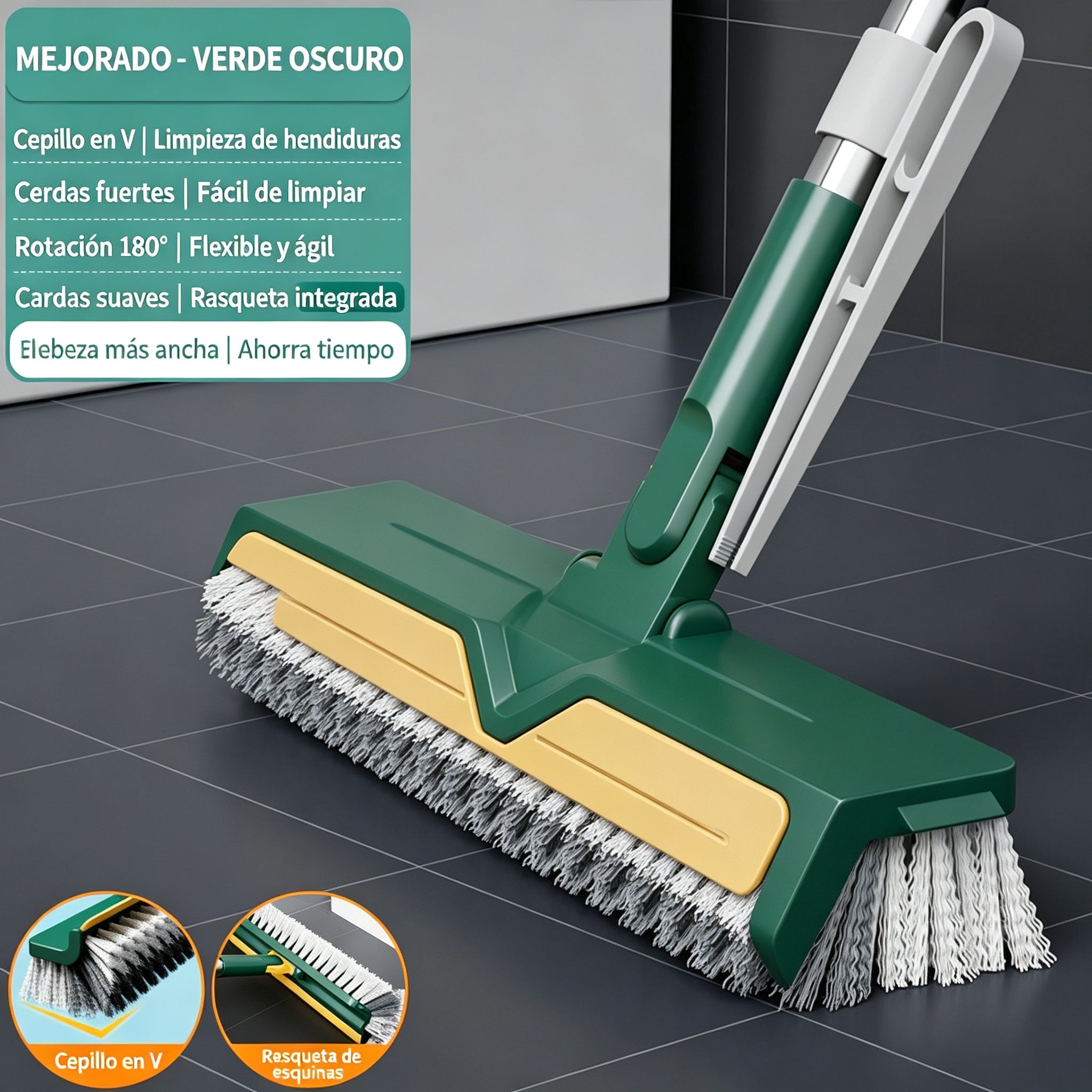 💪🧹 ¡Oferta que no puedes dejar pasar! Cepillo de suelos 3 en 1 ultrapotente – Limpieza profunda para cocina, baño y más ✨💦