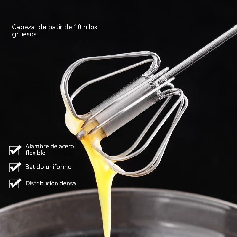 23€【 Conjunto de 2 piezas】Batidor de huevos semiautomático de acero inoxidable