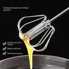 23€【 Conjunto de 2 piezas】Batidor de huevos semiautomático de acero inoxidable