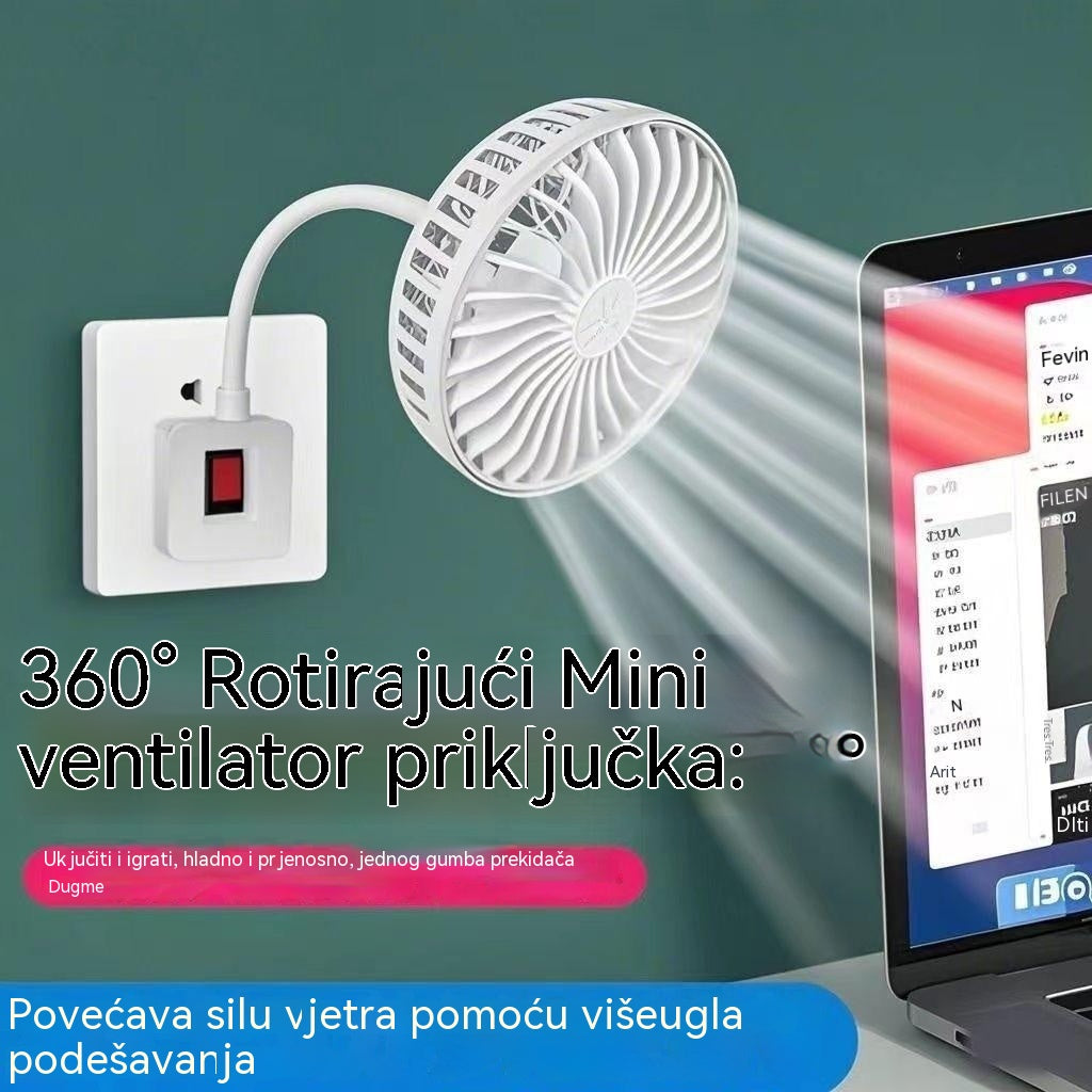 Kupi 1 i dobij 1 gratis 🌟Dva komada za samo 23 €!🔌💨 Mini ventilator za utičnicu s rotacijom od 360° – snažno osvježenje za kuhinju, kupaonicu, spavaću sobu i ured