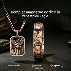 🔥【Zapestnica + ogrlica】Moška magnetna zapestnica z vzorcem orla