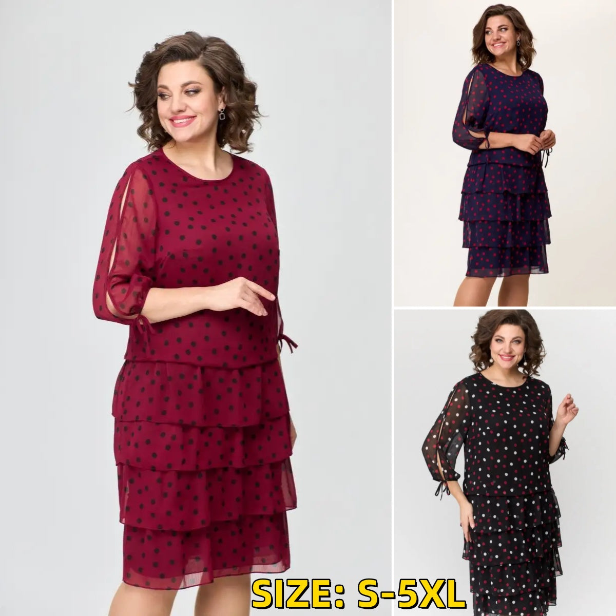 🏆【35%OFF】【S-5XL】💃Vestido de lujo con silueta ligera, confeccionado en cómoda gasa.