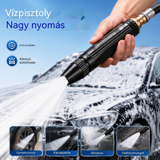 🚿 🔥A különleges ajánlat utolsó napja!! 🔥💧 Nagynyomású vízpisztoly - autómosáshoz, kertészkedéshez, 10x nyomás, több funkció ⚡