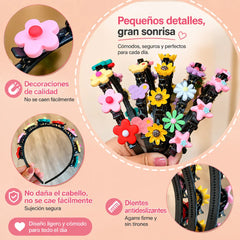 👑【5 piezas】Palitos, pinzas y cintas trenzadas para niñas